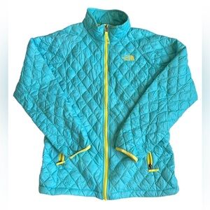 The North Face Full Zip Quilted Thermoball Puffer Jacket Teal Girl’s Size XL 18